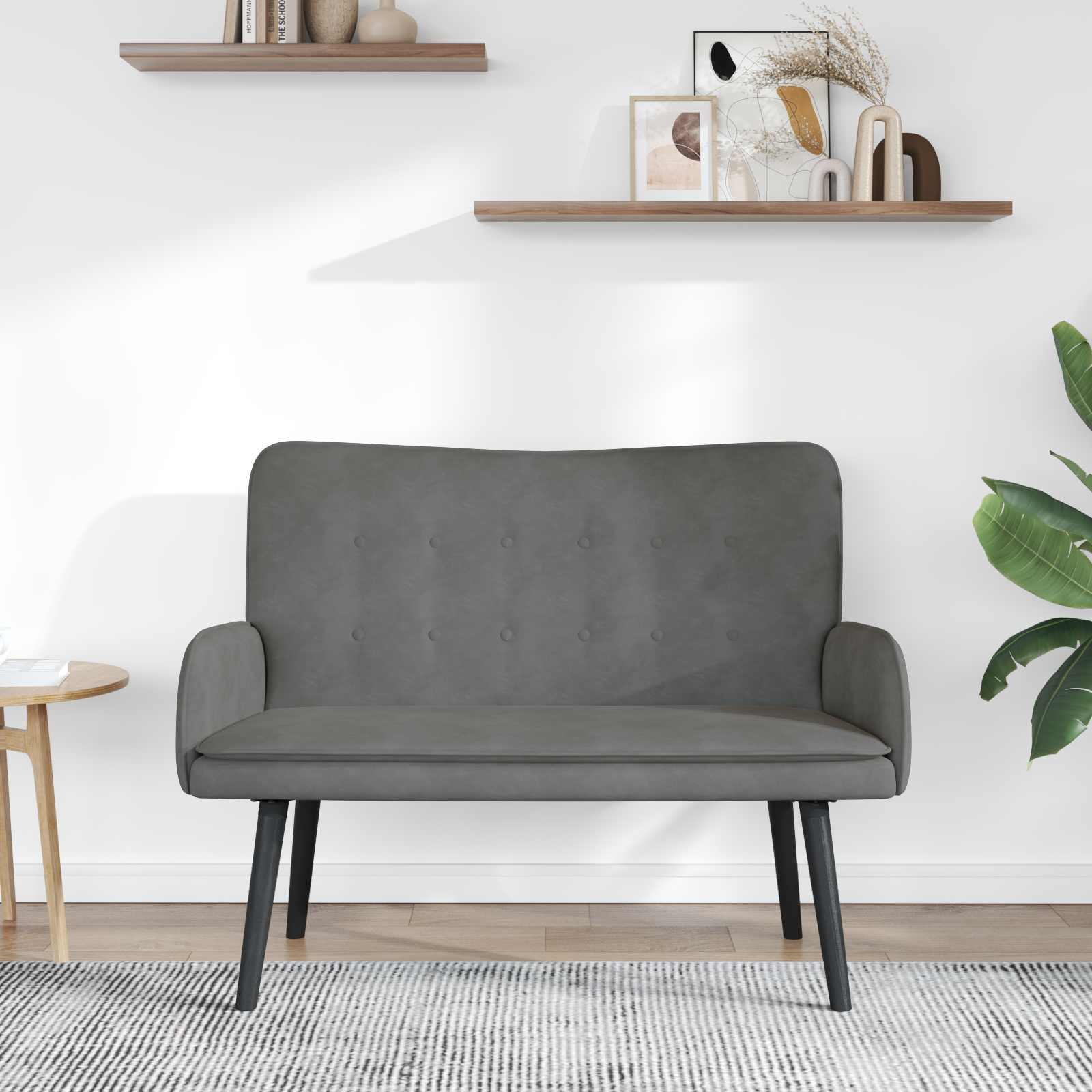2-Zits Sofa Donkergrijs 115 x 61 x 87 cm fluweel