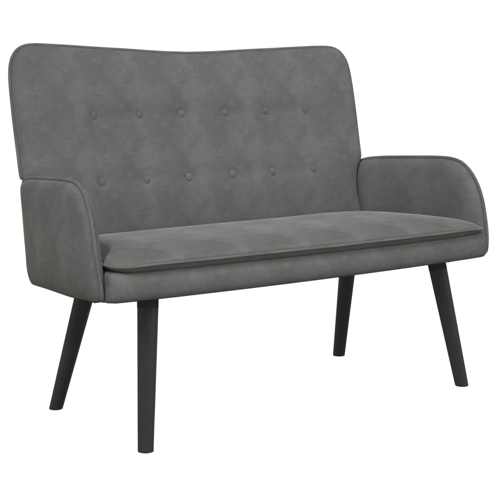 2-Zits Sofa Donkergrijs 115 x 61 x 87 cm fluweel