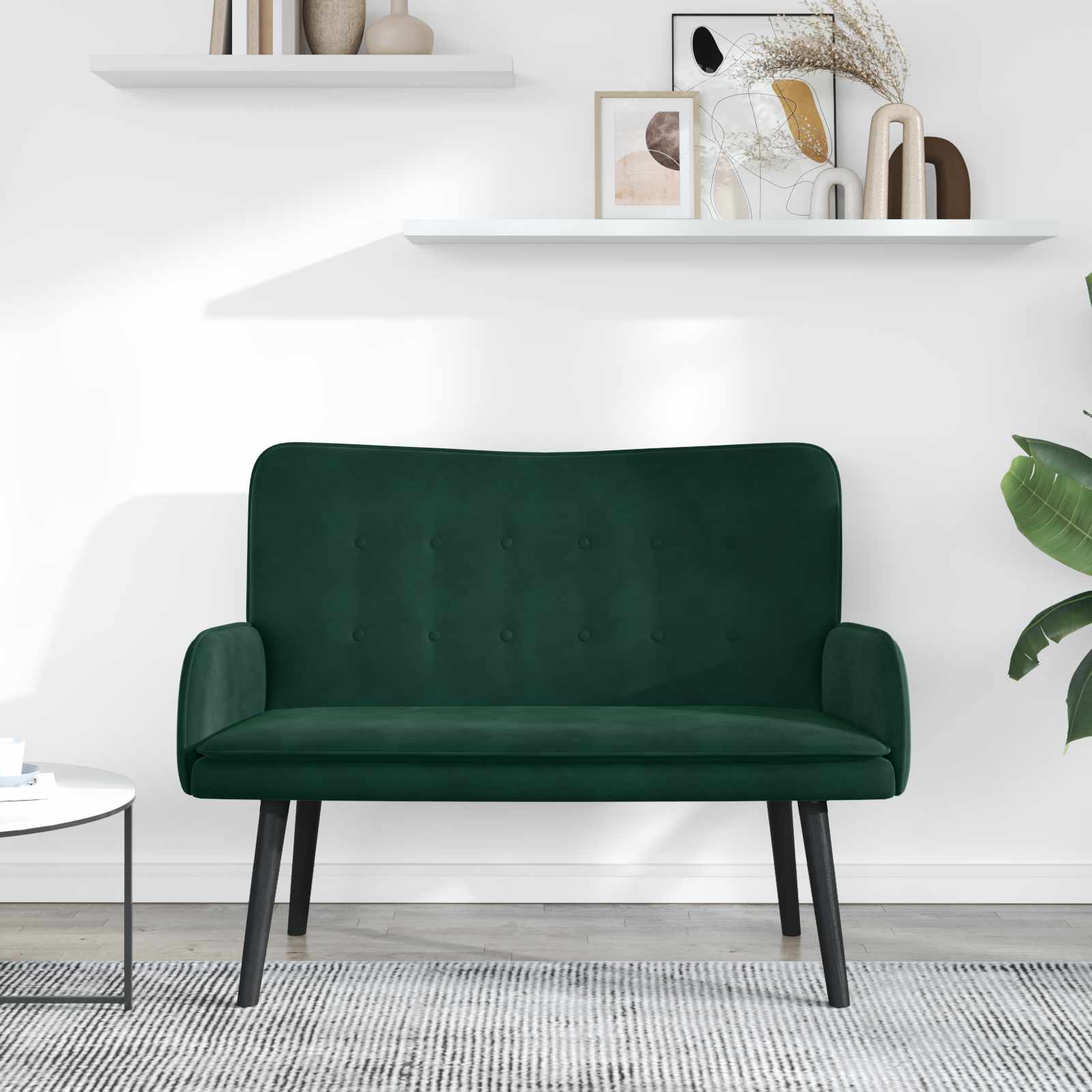 2-Zits Sofa Donkergroen 115 x 61 x 87 cm fluweel