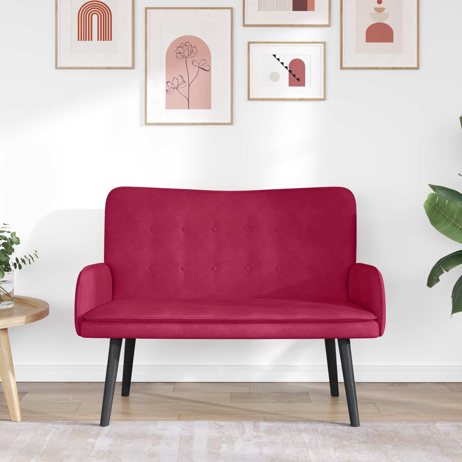 2-Zits Sofa Wijnrood 115 x 61 x 87 cm fluweel