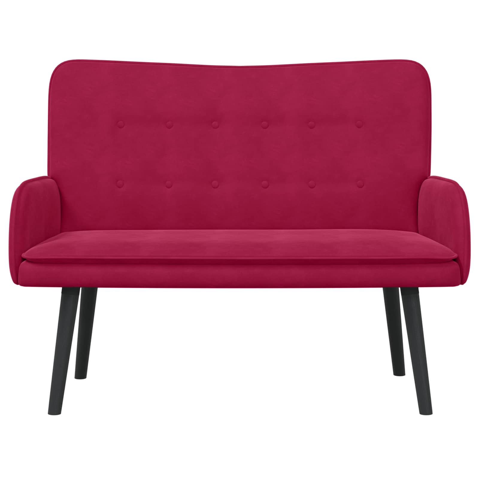 2-Zits Sofa Wijnrood 115 x 61 x 87 cm fluweel