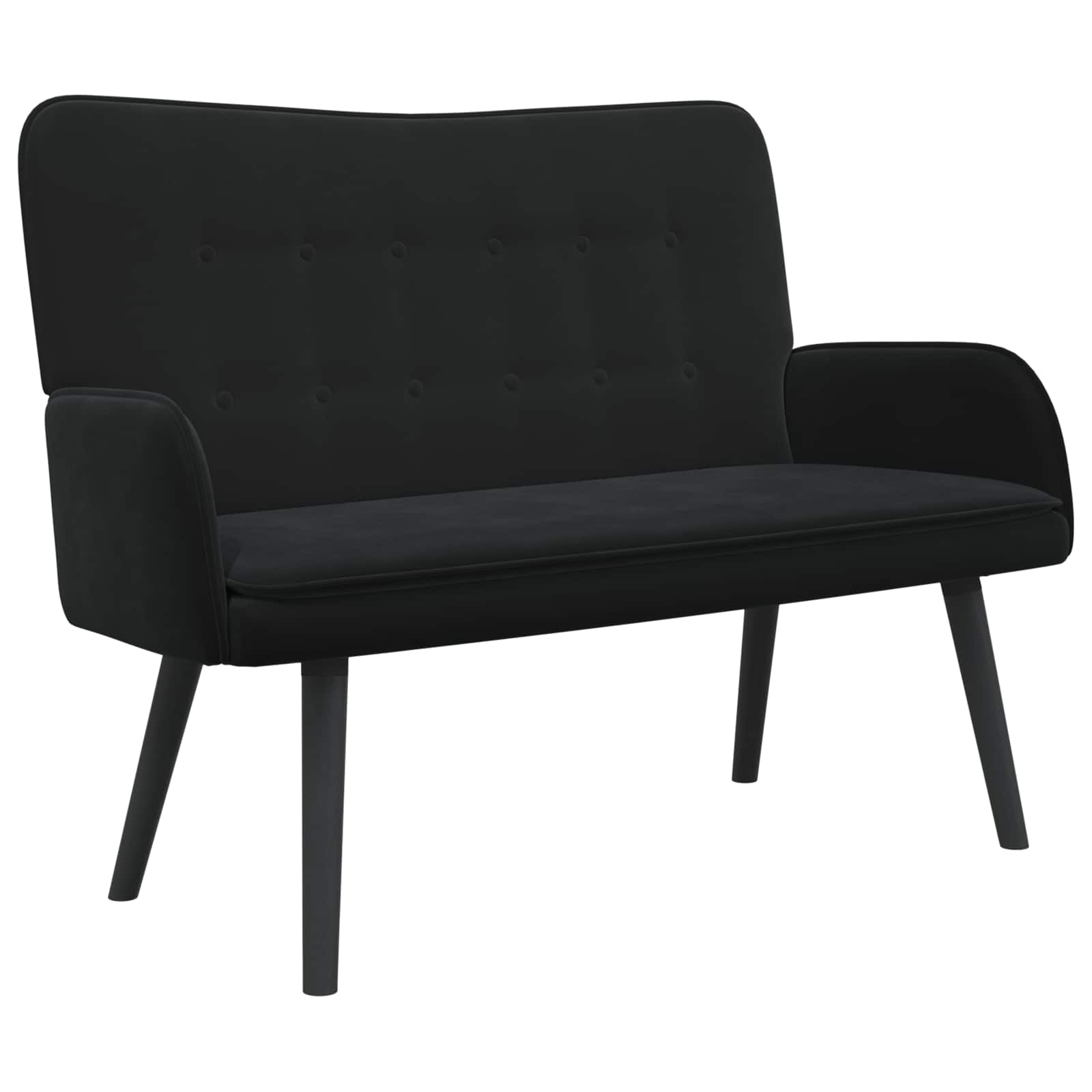 2-Zits Sofa Zwart 115 x 61 x 87 cm fluweel
