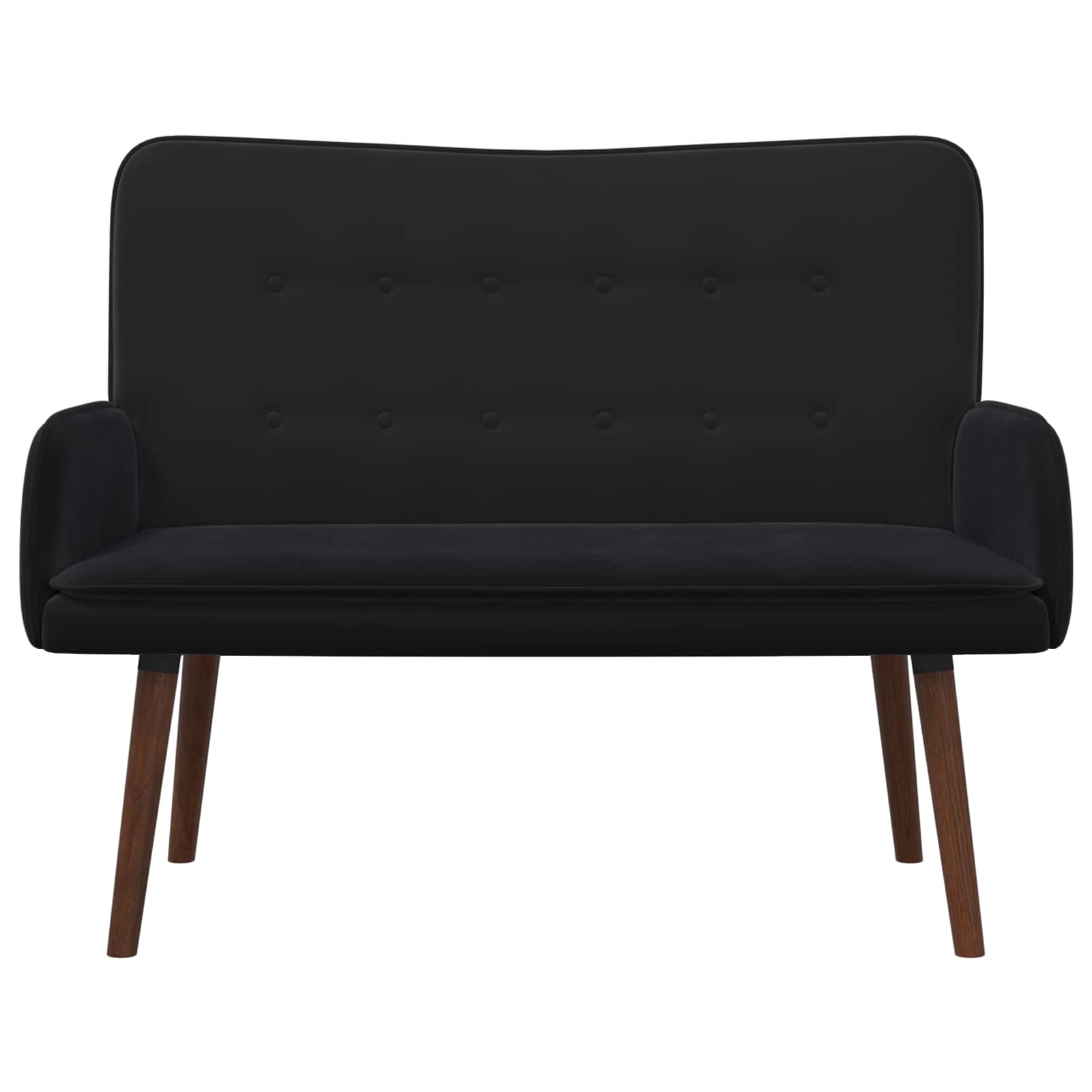 2-Zits Sofa Zwart 115 x 61 x 87 cm fluweel