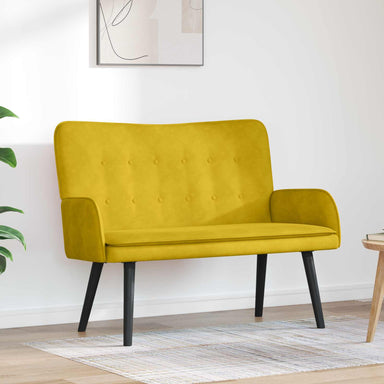 2-Zits Sofa Geel 115 x 61 x 87 cm fluweel