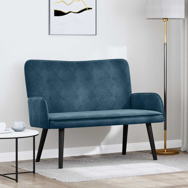 2-Zits Sofa Blauw 115 x 61 x 87 cm fluweel
