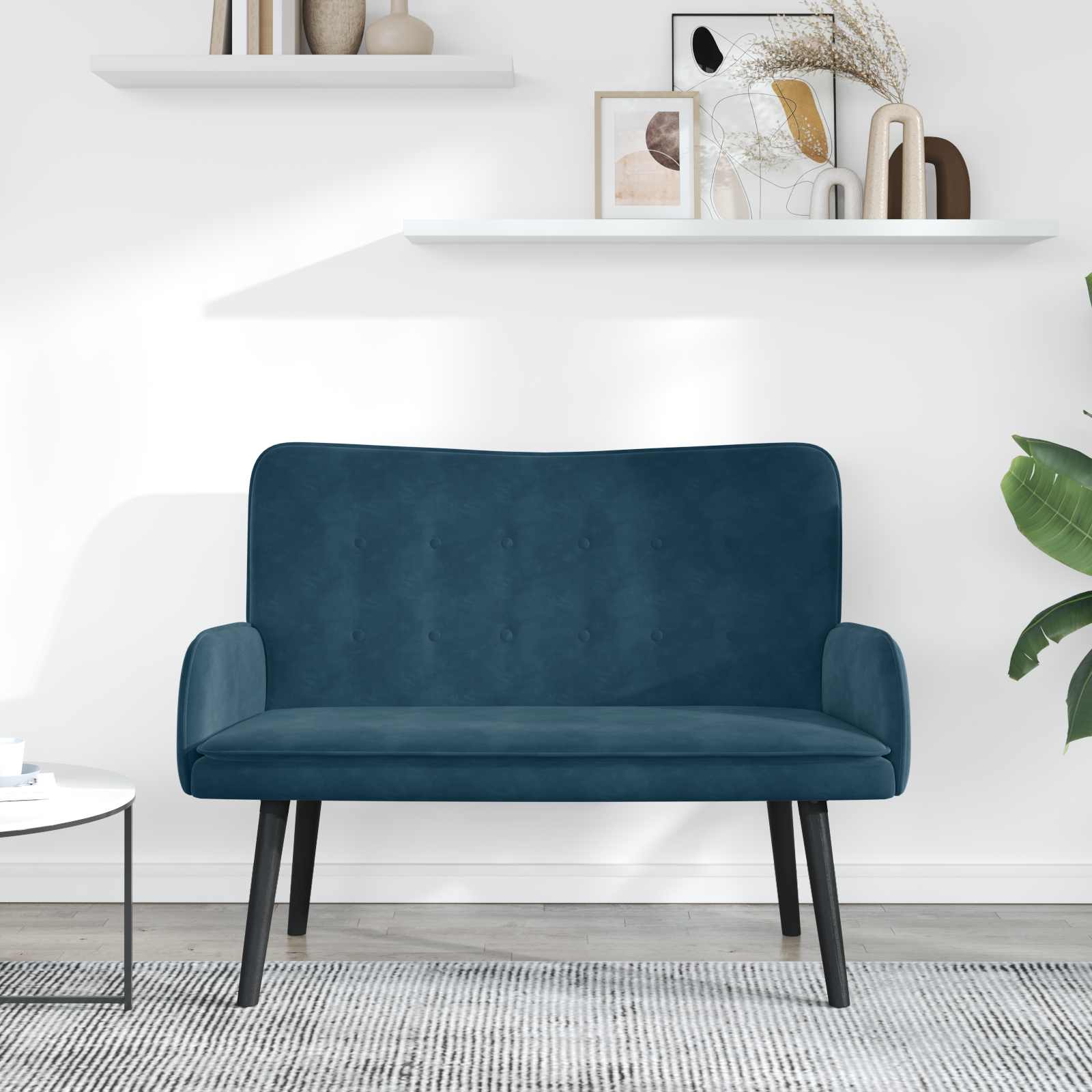 2-Zits Sofa Blauw 115 x 61 x 87 cm fluweel