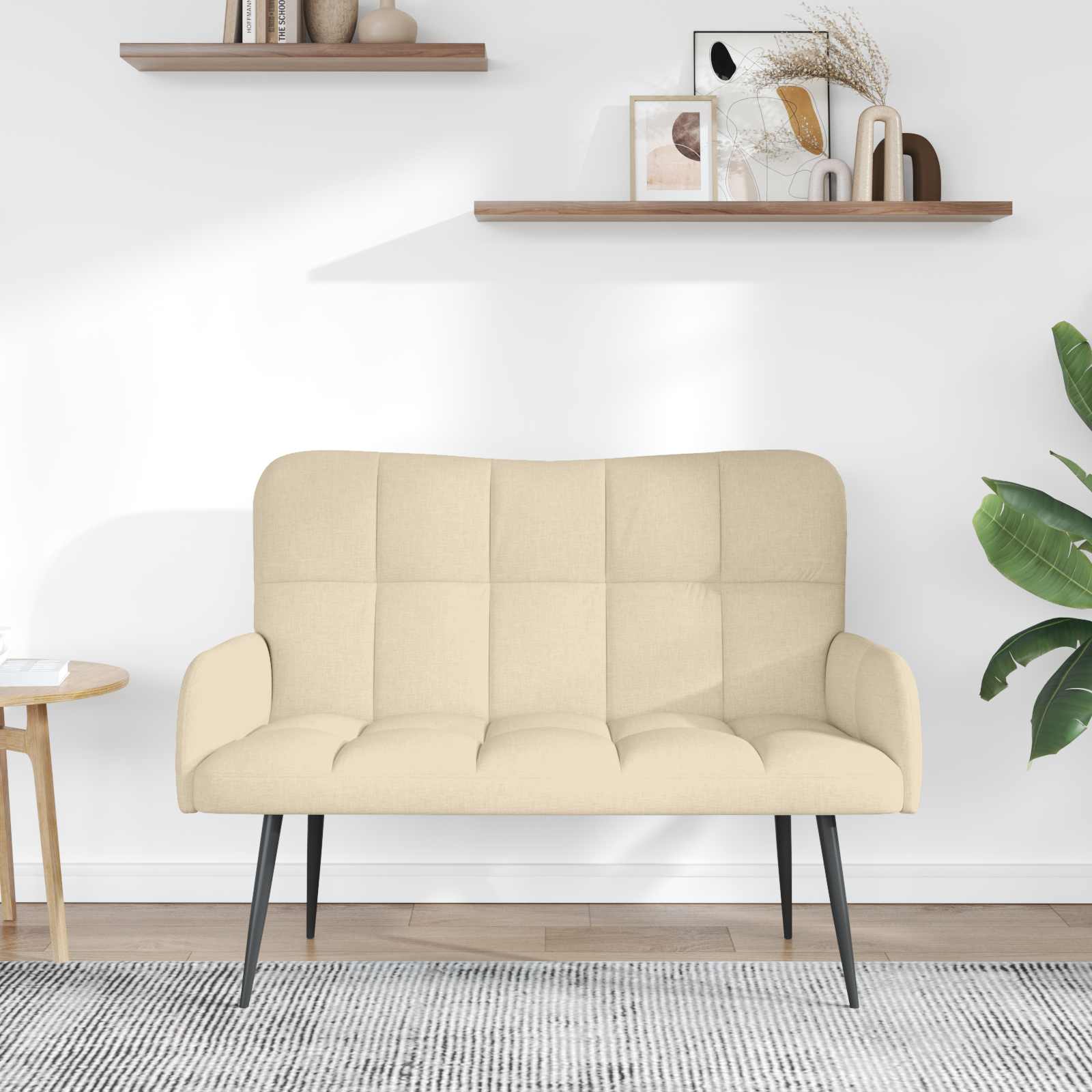 2-Zits Sofa Crèmekleurig 115 x 61 x 87 cm Stof