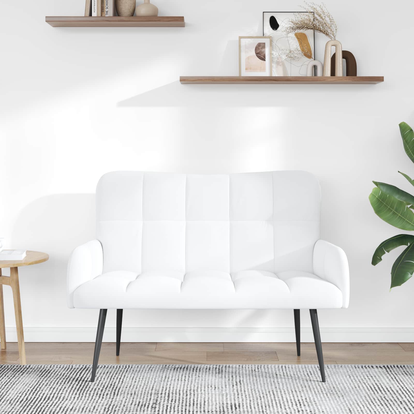 2-Zits Sofa Wit 115 x 61 x 87 cm Stof