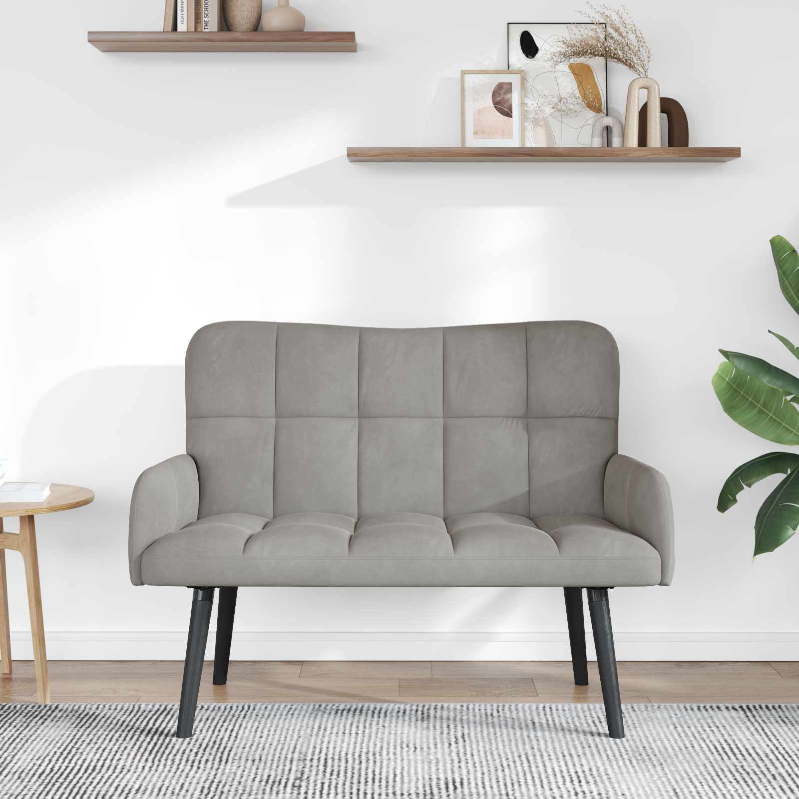 2-Zits Sofa Lichtgrijs 115 x 61 x 87 cm fluweel