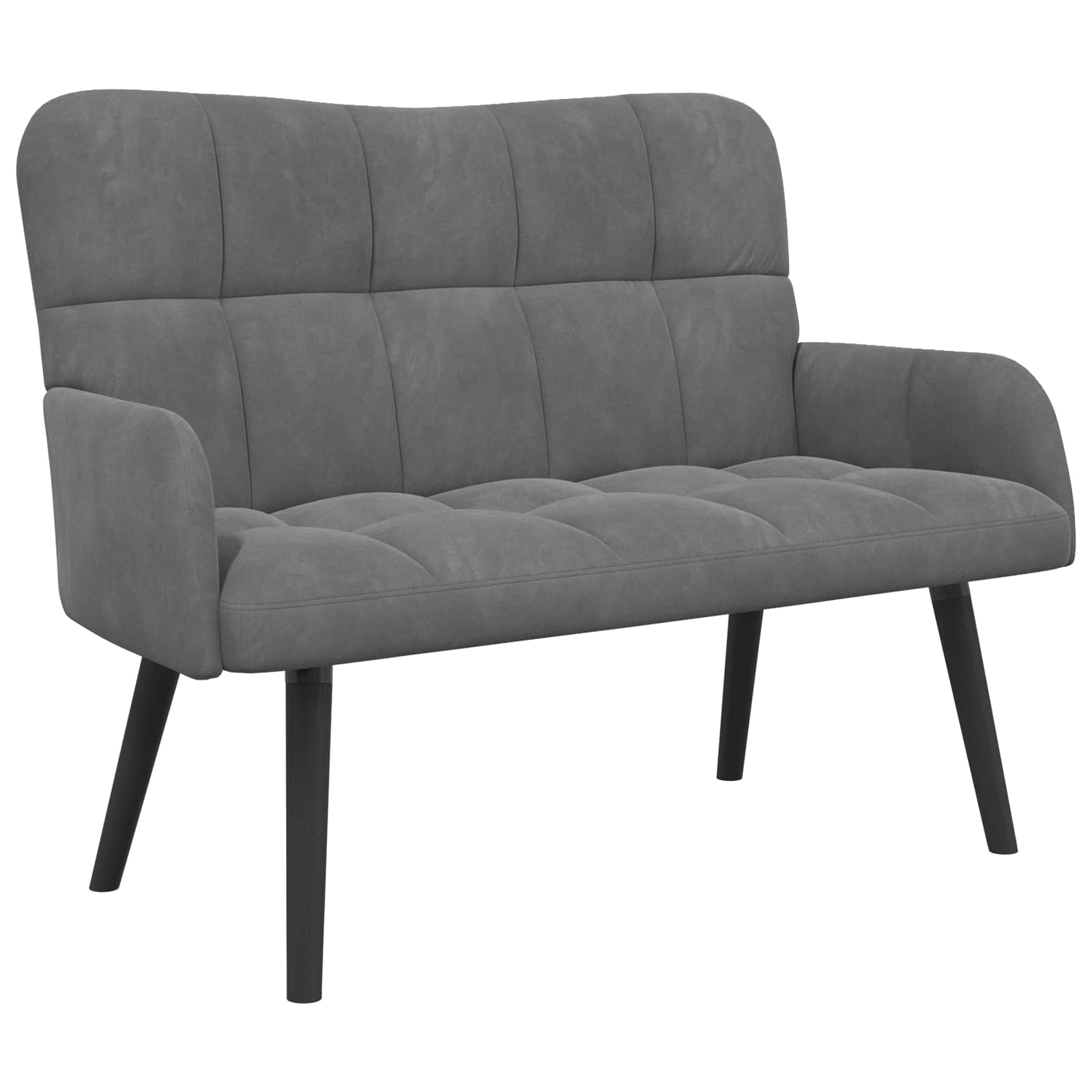2-Zits Sofa Donkergrijs 115 x 61 x 87 cm fluweel