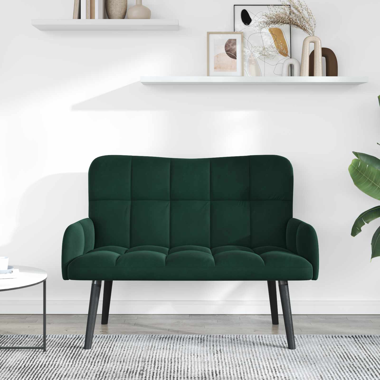 2-Zits Sofa Donkergroen 115 x 61 x 87 cm fluweel