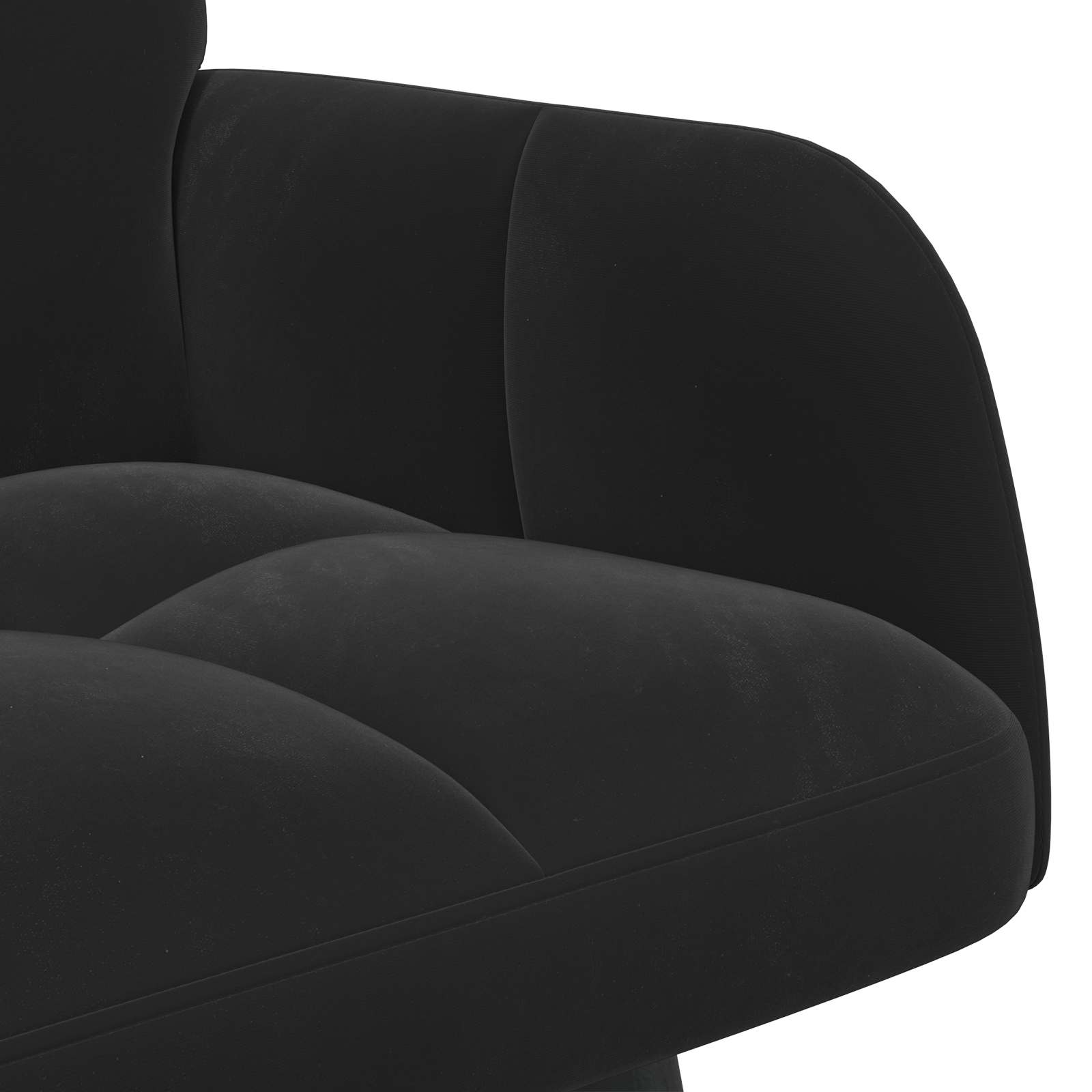 2-Zits Sofa Zwart 115 x 61 x 87 cm fluweel