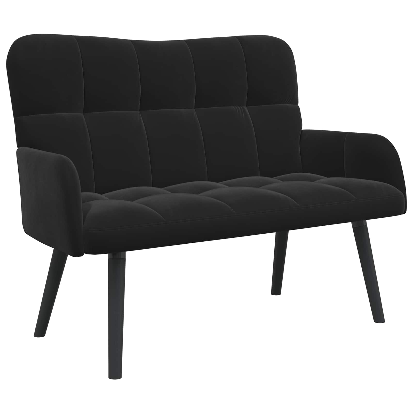 2-Zits Sofa Zwart 115 x 61 x 87 cm fluweel