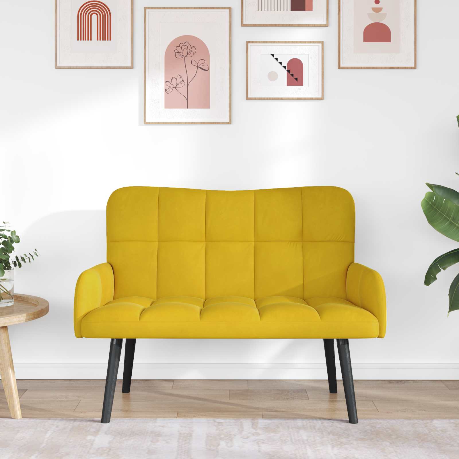 2-Zits Sofa Geel 115 x 61 x 87 cm fluweel