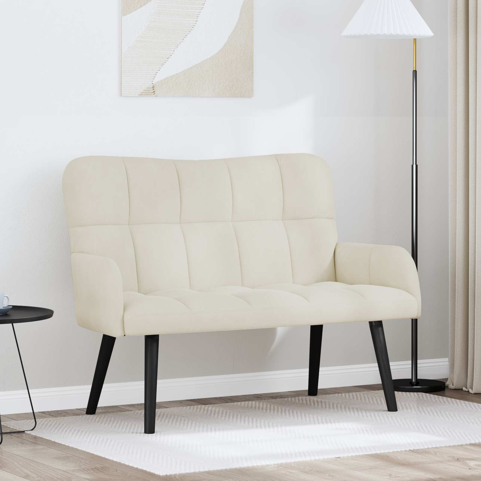 2-Zits Sofa Crèmekleurig 115 x 61 x 87 cm fluweel