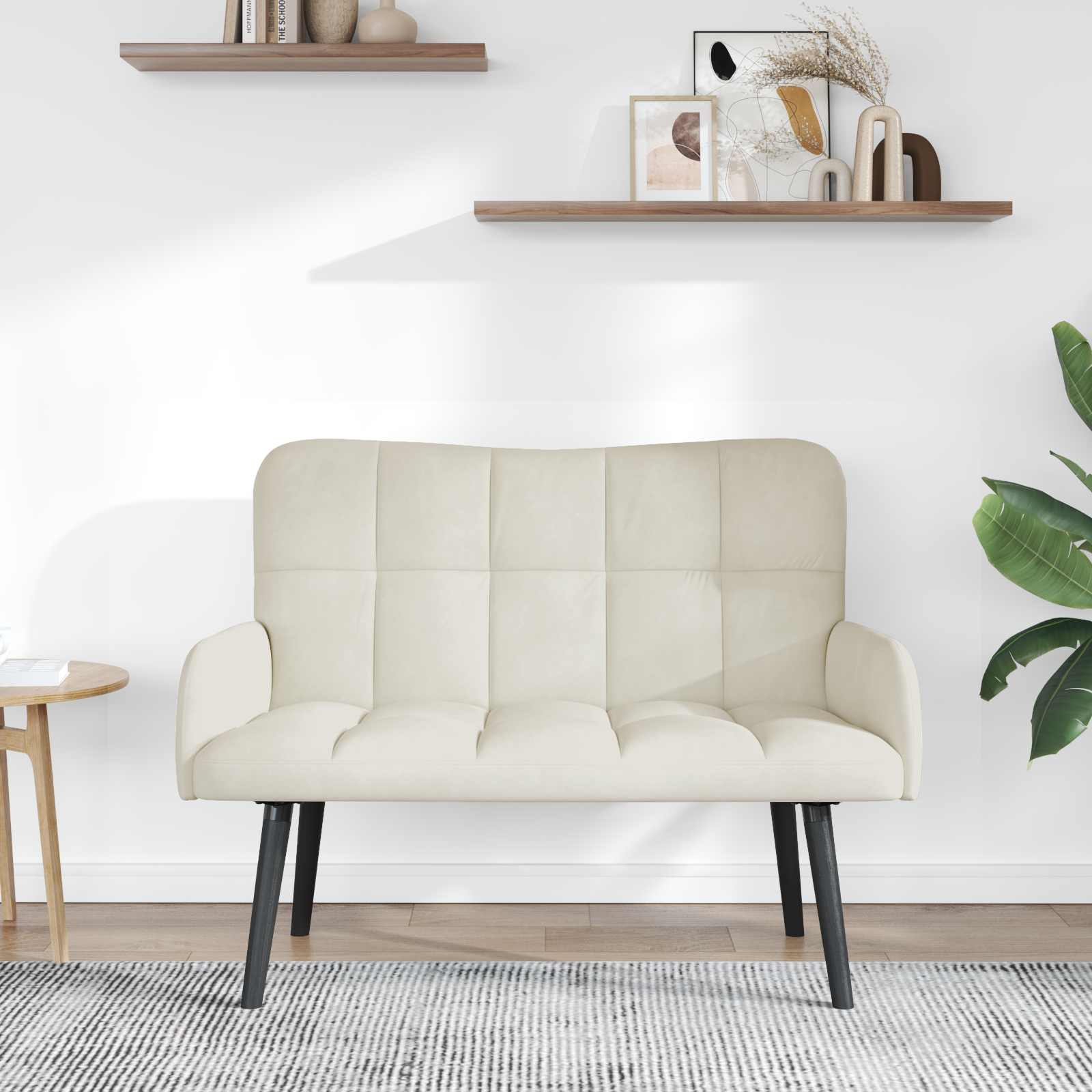 2-Zits Sofa Crèmekleurig 115 x 61 x 87 cm fluweel