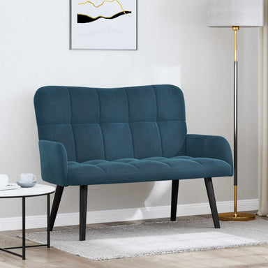 2-Zits Sofa Blauw 115 x 61 x 87 cm fluweel