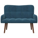 2-Zits Sofa Blauw 115 x 61 x 87 cm fluweel