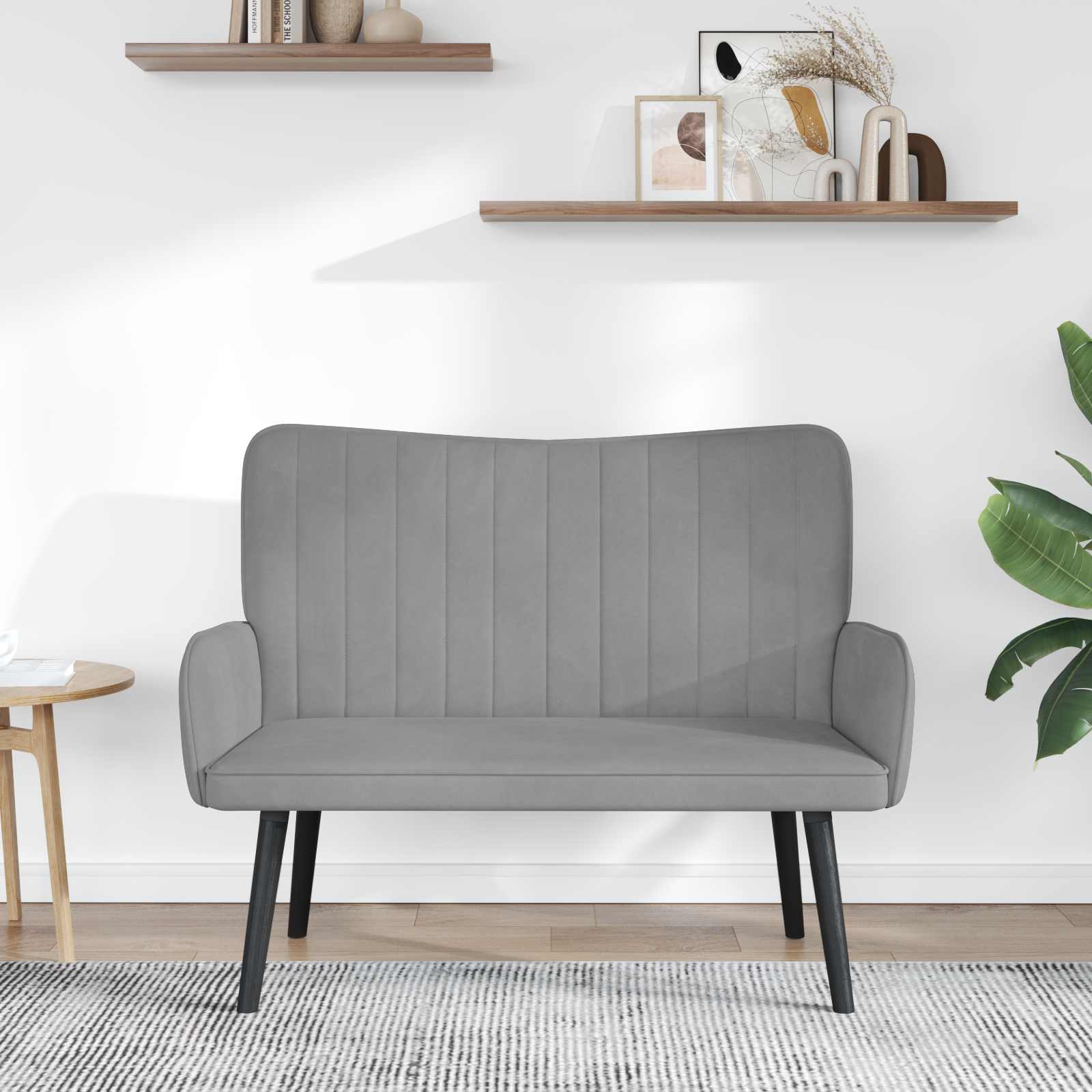 2-Zits Sofa Lichtgrijs 115 x 61 x 87 cm fluweel