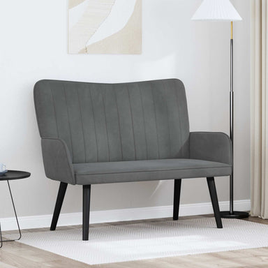 2-Zits Sofa Donkergrijs 115 x 61 x 87 cm fluweel
