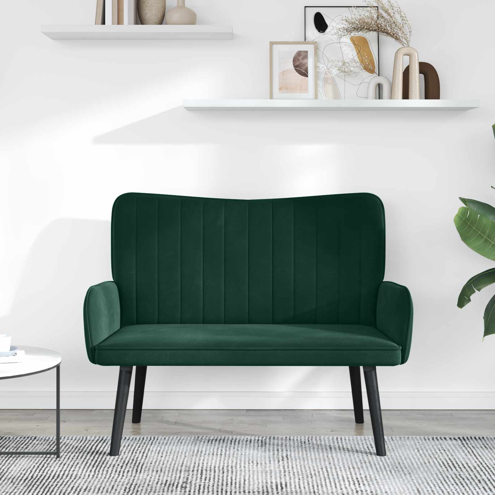2-Zits Sofa Donkergroen 115 x 61 x 87 cm fluweel