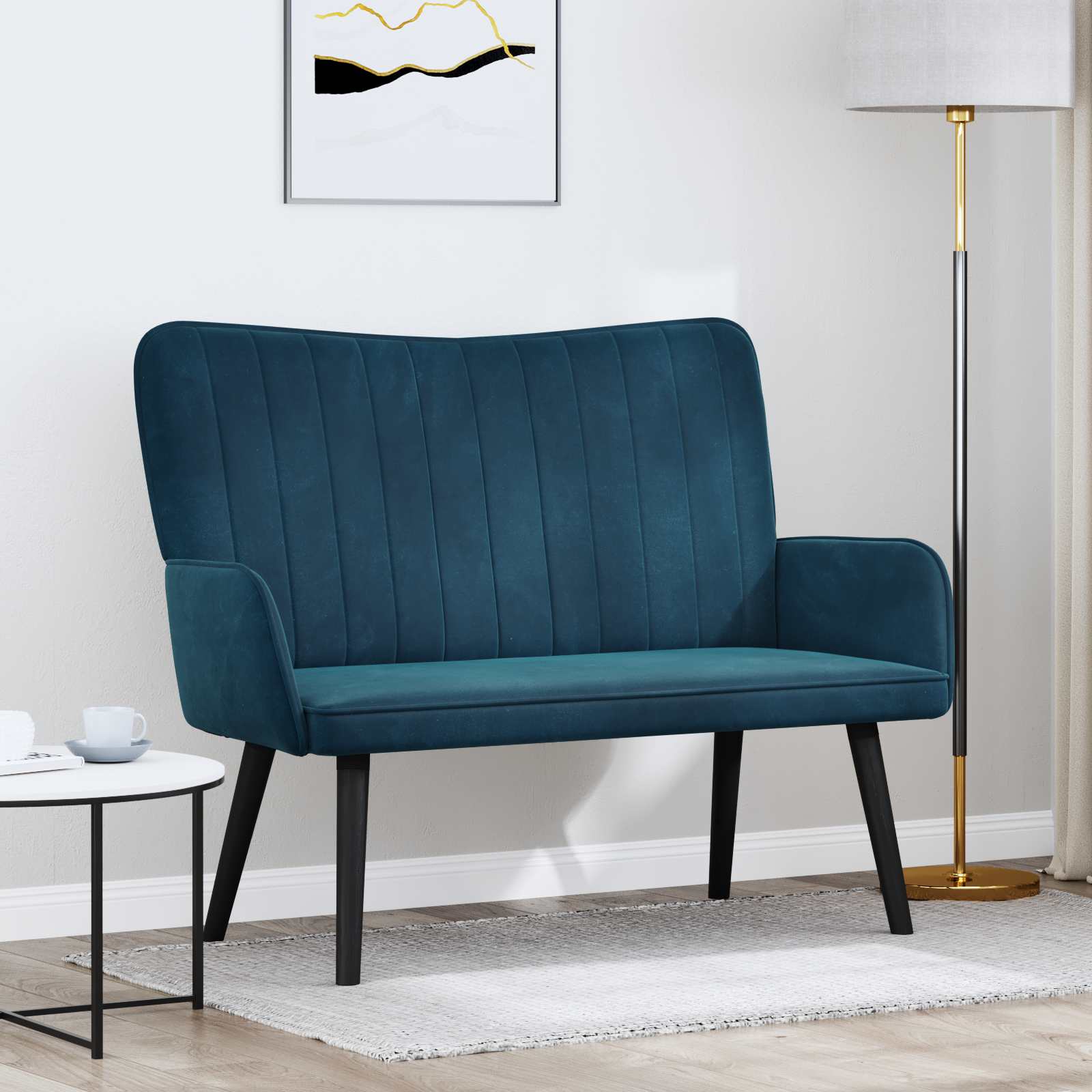 2-Zits Sofa Blauw 115 x 61 x 87 cm fluweel