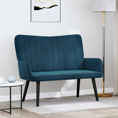 2-Zits Sofa Blauw 115 x 61 x 87 cm fluweel