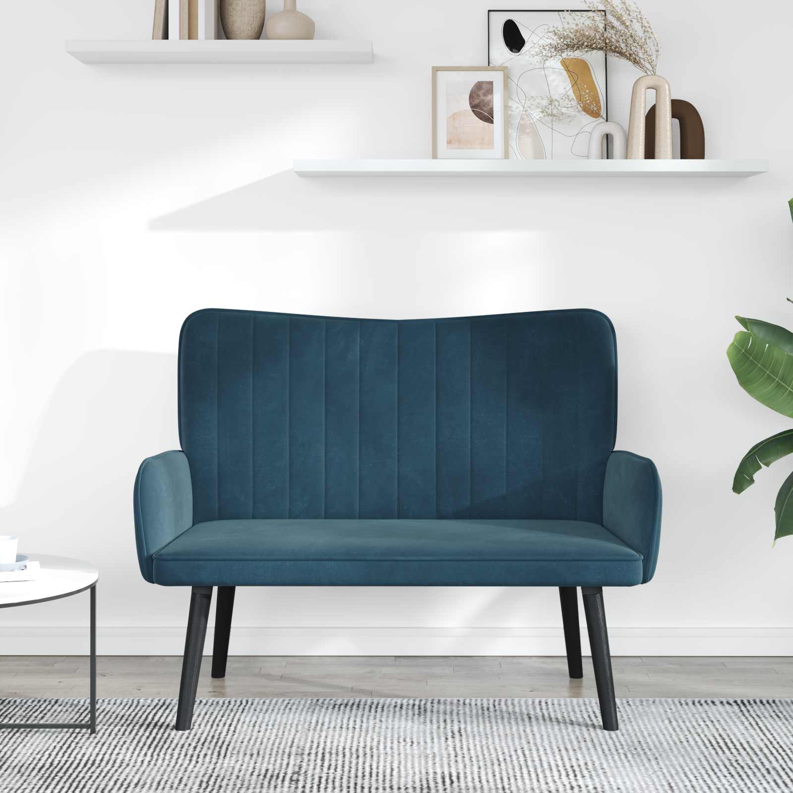 2-Zits Sofa Blauw 115 x 61 x 87 cm fluweel