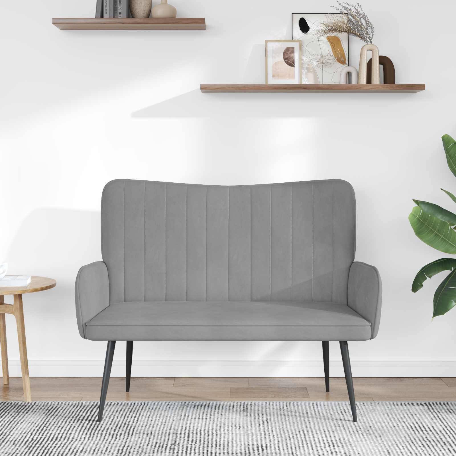 2-Zits Sofa Lichtgrijs 115 x 61 x 87 cm fluweel