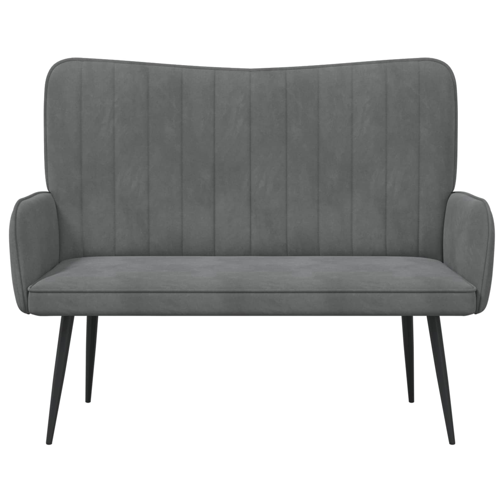 2-Zits Sofa Donkergrijs 115 x 61 x 87 cm fluweel