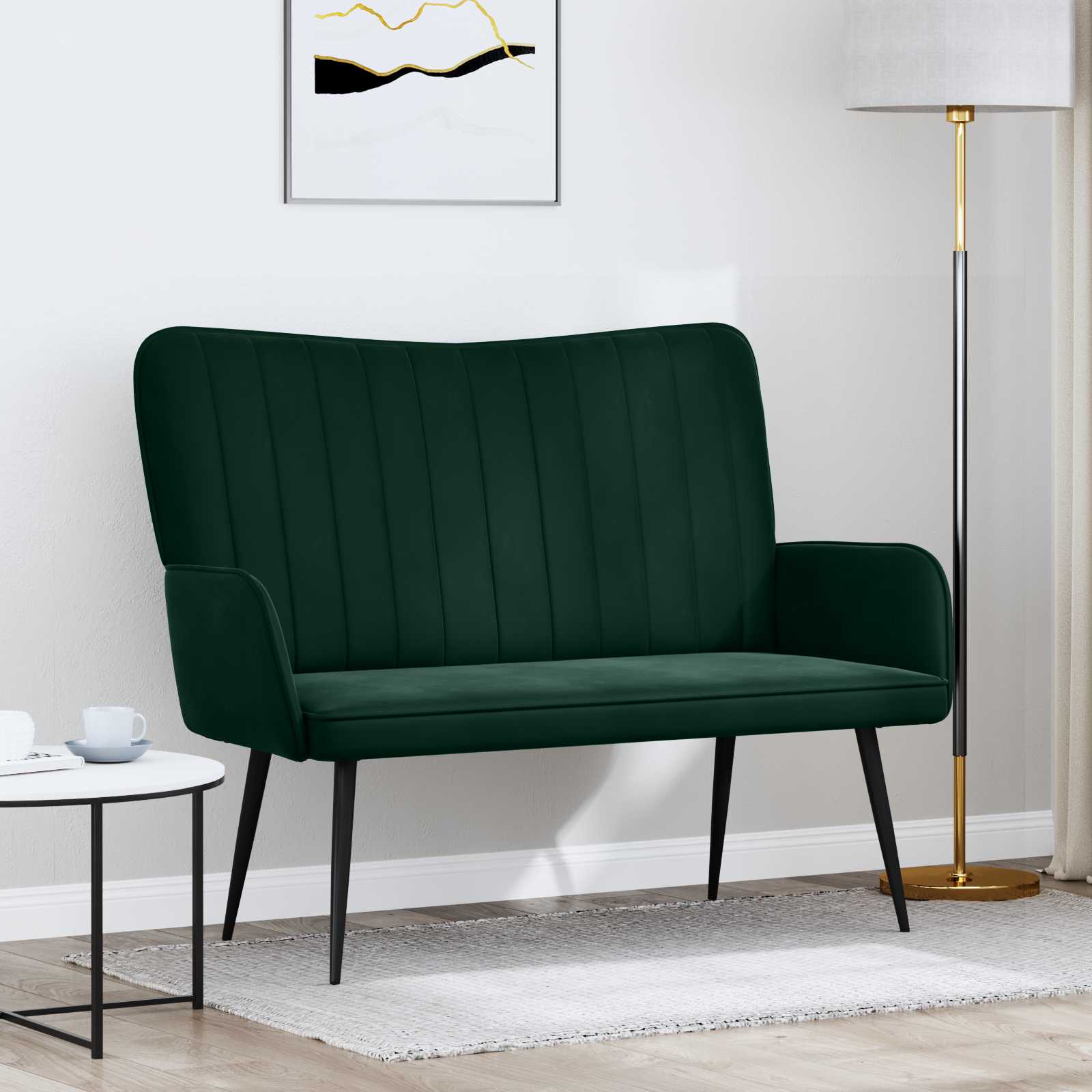 2-Zits Sofa Donkergroen 115 x 61 x 87 cm fluweel