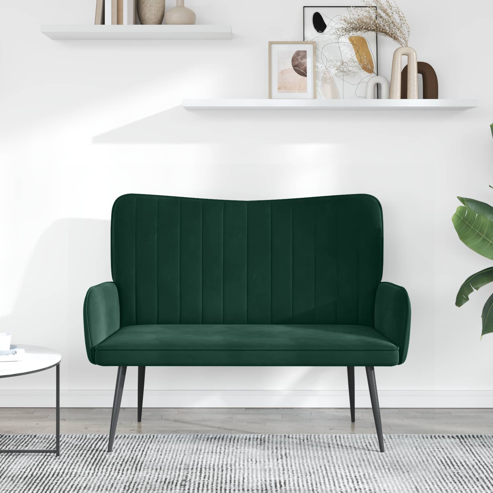 2-Zits Sofa Donkergroen 115 x 61 x 87 cm fluweel