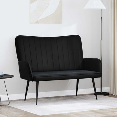2-Zits Sofa Zwart 115 x 61 x 87 cm fluweel