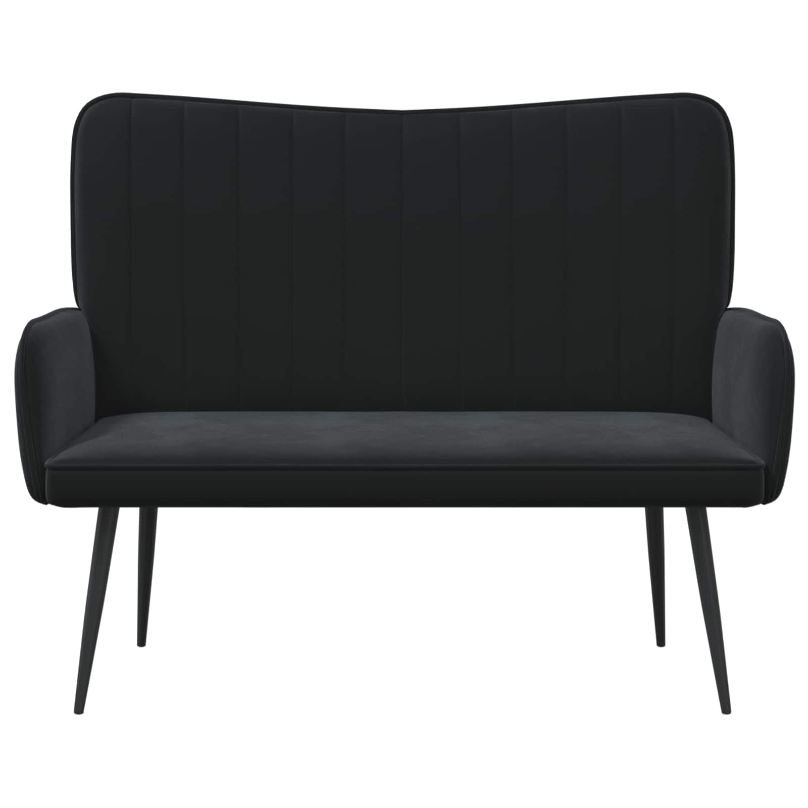 2-Zits Sofa Zwart 115 x 61 x 87 cm fluweel