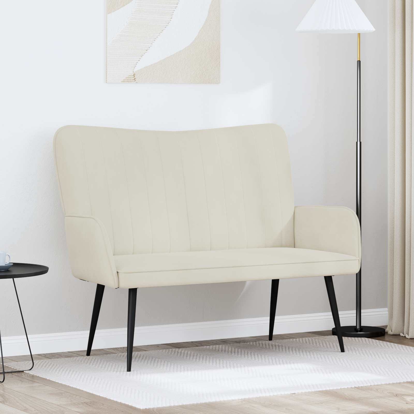 2-Zits Sofa Crèmekleurig 115 x 61 x 87 cm fluweel