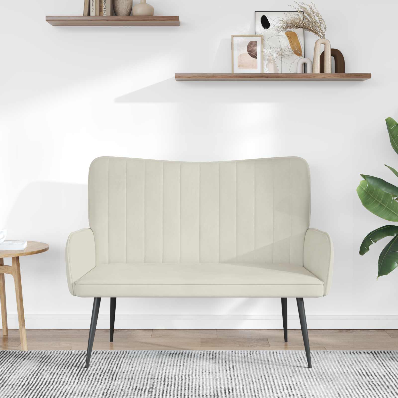2-Zits Sofa Crèmekleurig 115 x 61 x 87 cm fluweel