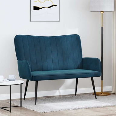 2-Zits Sofa Blauw 115 x 61 x 87 cm fluweel