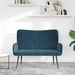 2-Zits Sofa Blauw 115 x 61 x 87 cm fluweel