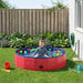 Kinderen Zwembad Rood Ø 80 x 20 cm Dik PVC en Gelaagd Hout