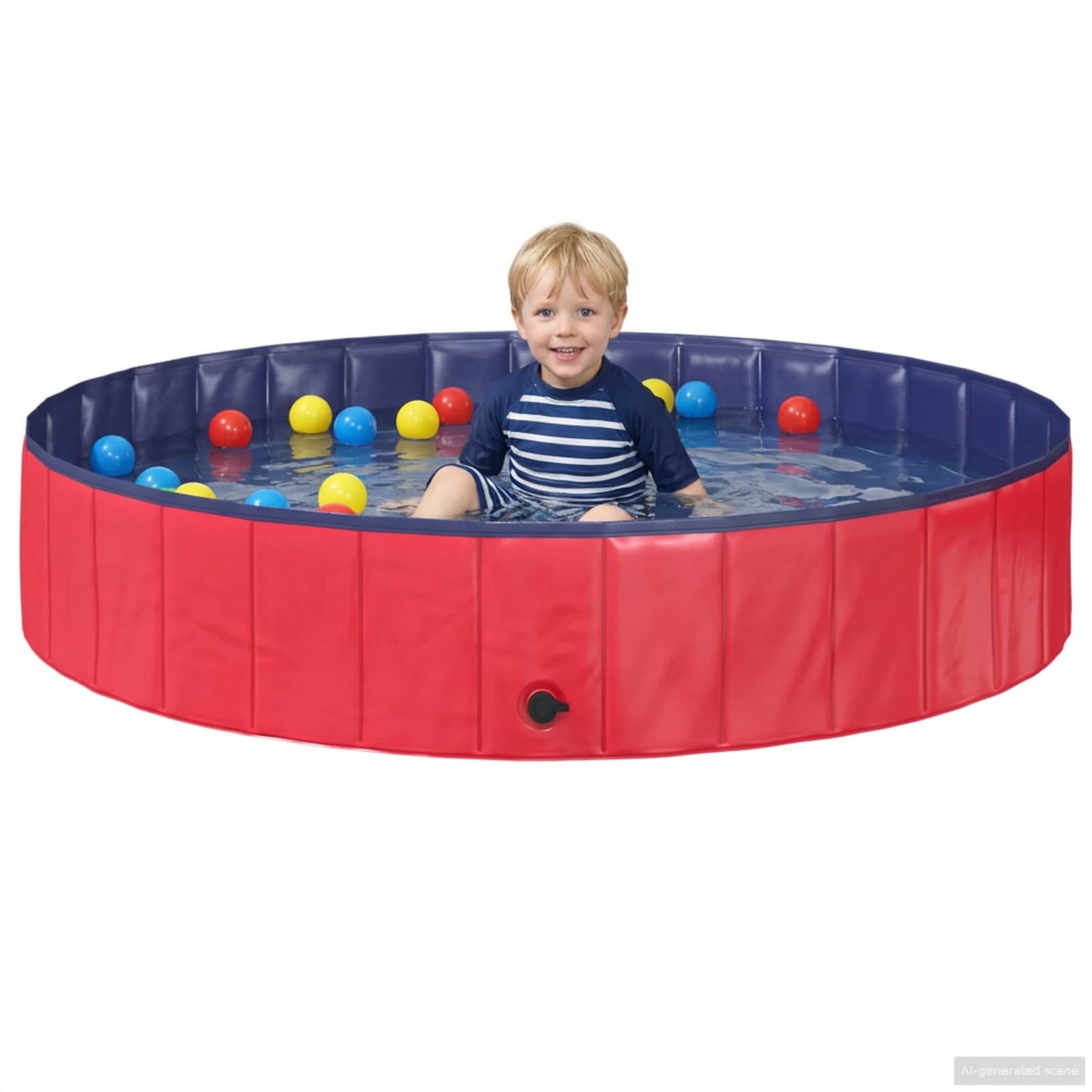 Kinderen Zwembad Ø 160 x 30 cm Rond voor Rood en blauw