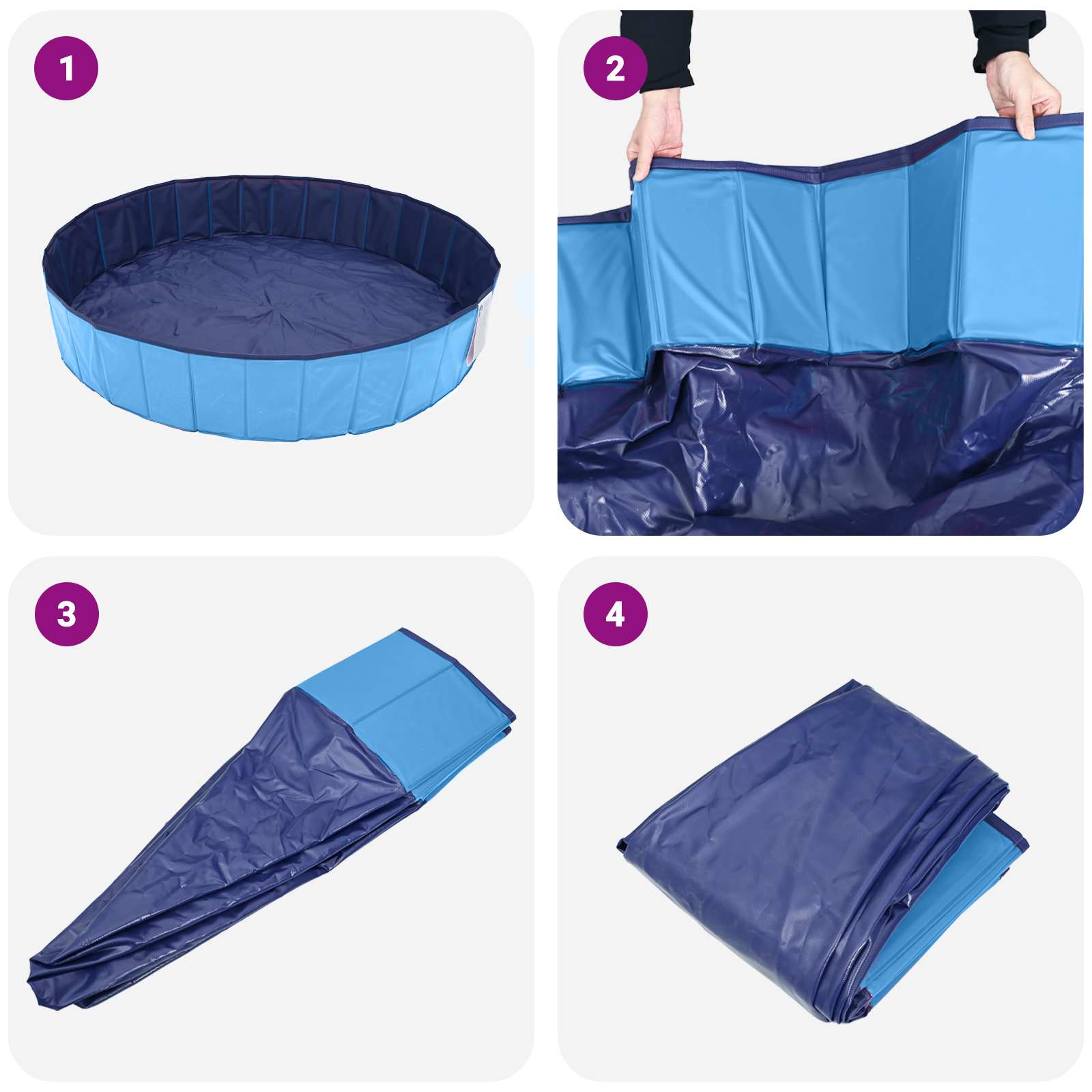 Kinderen Zwembad Blauw Ø 80 x 20 cm Dik PVC en Gelaagd Hout
