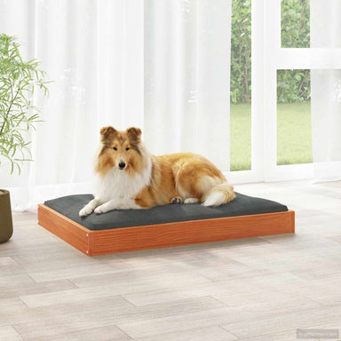Hondenbed Wasbruin 92 x 64 x 9 cm Massief Vurenhout