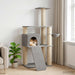 Kattenboom met sisal krabpalen Lichtgrijs 173 cm