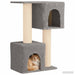 Kattenboom met sisal krabpalen Lichtgrijs 114 cm
