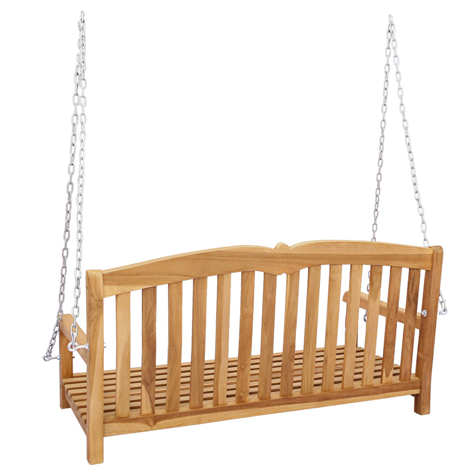 Schommelbank 114 x 60 x 60,5 cm Massief Teakhout Naturel