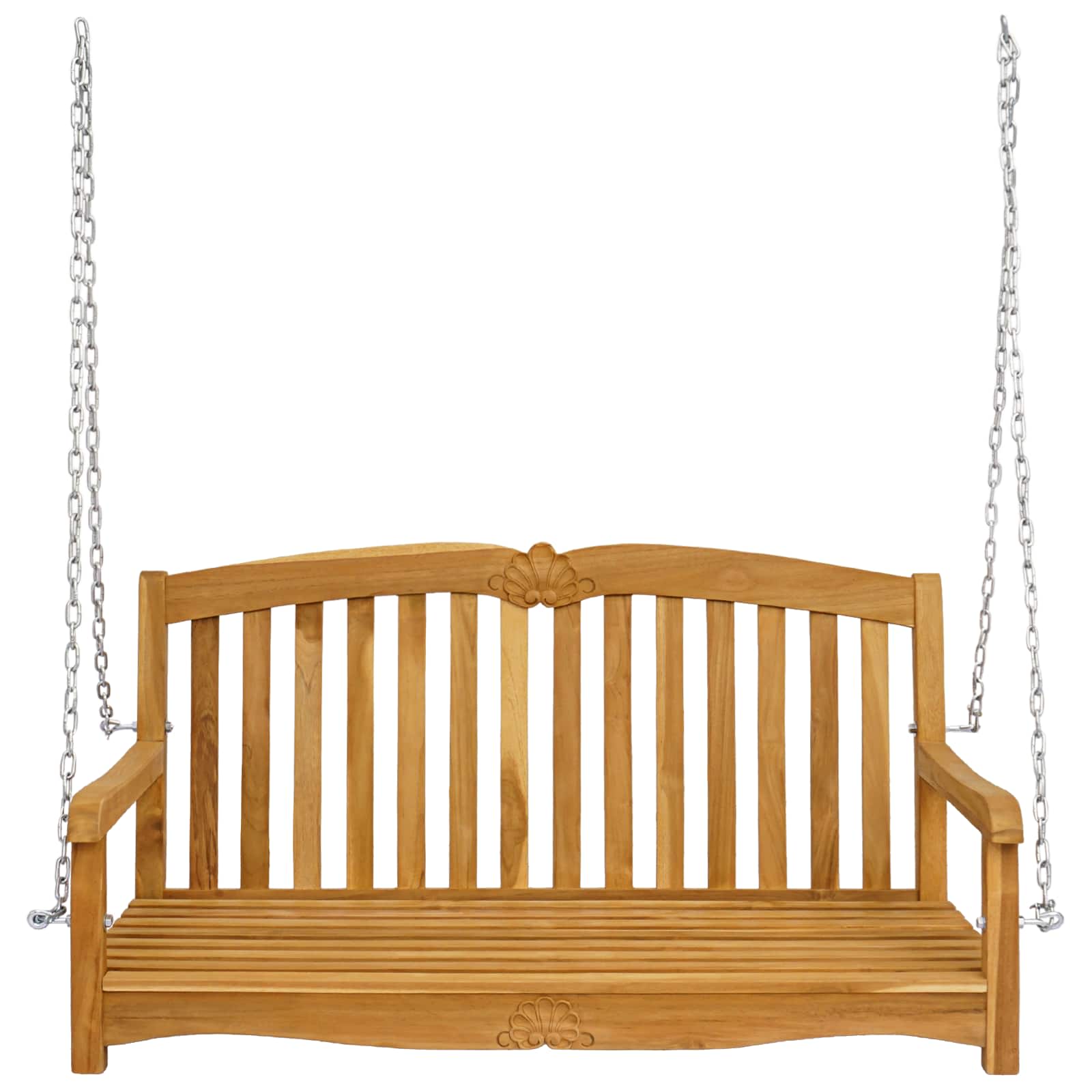 Schommelbank 114 x 60 x 60,5 cm Massief Teakhout Naturel