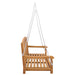 Schommelbank 114 x 60 x 60,5 cm Massief Teakhout Naturel