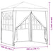 Partytent Lichtgrijs 200 x 200 x 240 cm PE en staal