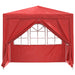 Partytent Rood 250 x 250 x 240 cm PE en staal