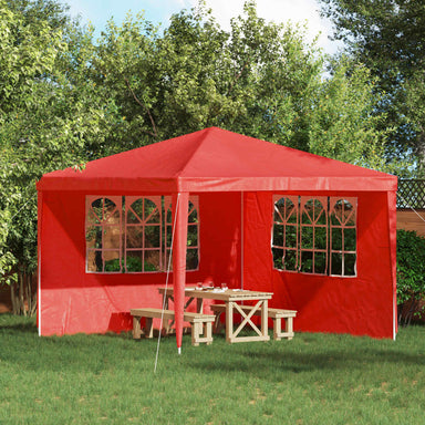 Party Tent Zijwand 2 st 300 x 195 cm Rood PE en staal